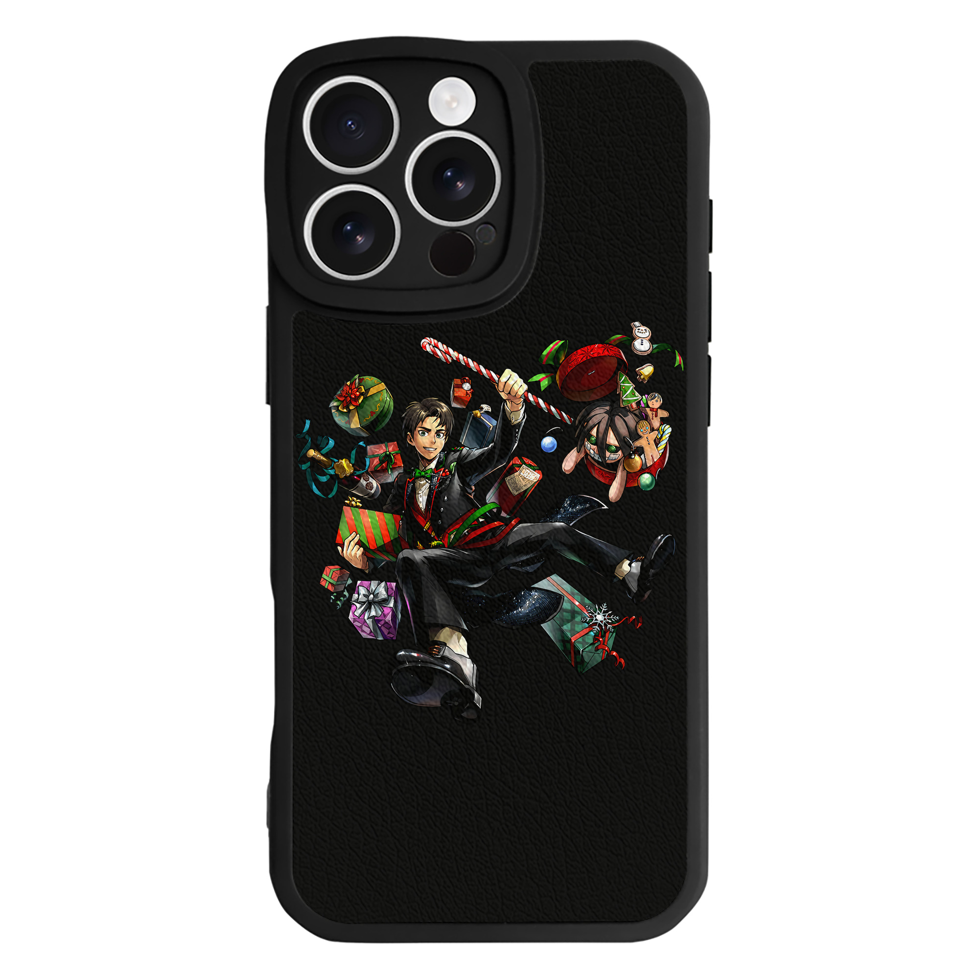 （画像用） 進撃の巨人 エレン･イェーガー Attack on Titan Eren Jäger 【iPhone 16シリーズ対応】シリコンスマホケース（レザー調） 材質：シリコン